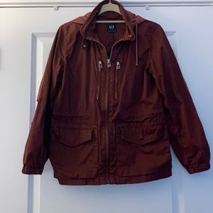 GAP lightweight anorak jacket in burgundy